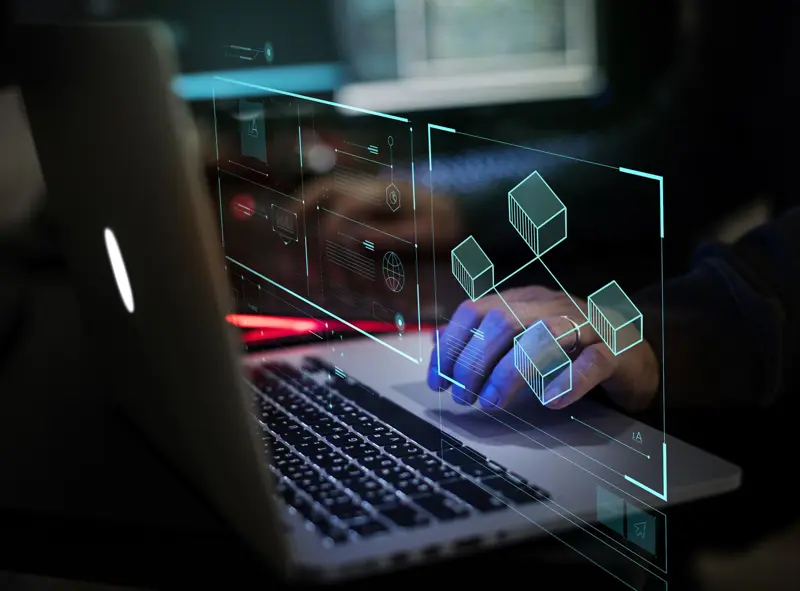 Person using a laptop